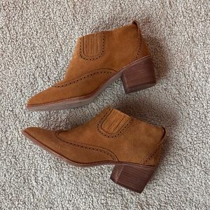 Madewell Ankle Western Suede Brown Cowboy Boots 9 9.5